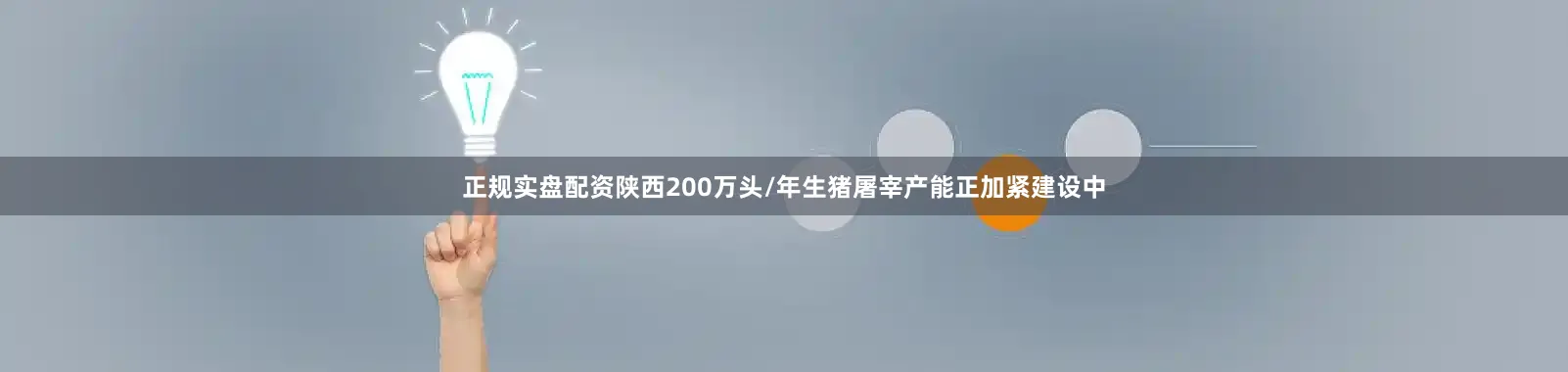 正规实盘配资陕西200万头/年生猪屠宰产能正加紧建设中